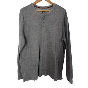 Weatherproof Mens 2XL Gray Long‎ Sleeve Henley Shirt Vintage Original